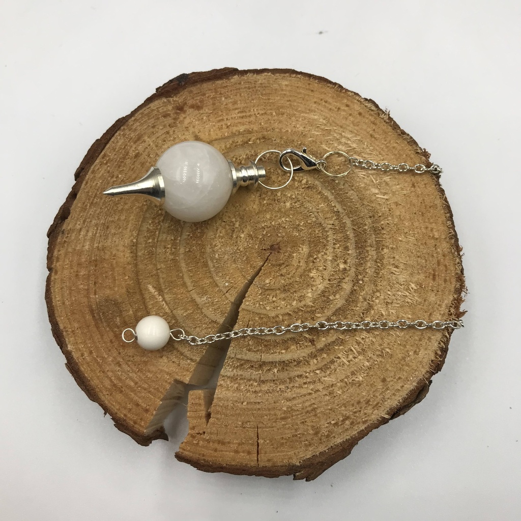 Pendule Agathe blanche polie + métal
