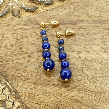 Boucles d'oreilles Lapis Lazuli Acier