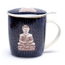 Tasse à thé infuseur bouddha bleu