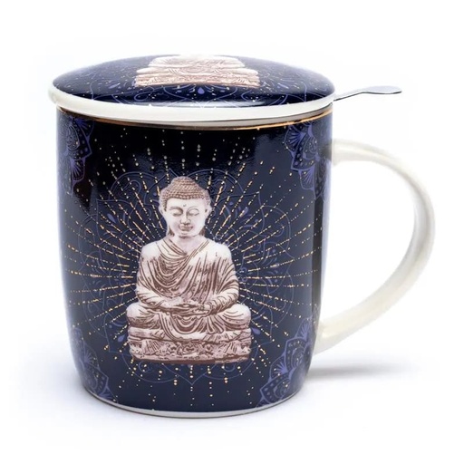 [11614] Tasse à thé infuseur bouddha bleu