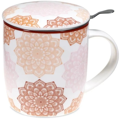 [12114] Tasse à thé infuseur Mandala rose