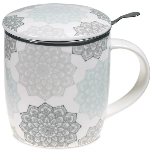 [12115] Tasse à thé infuseur Mandala gris