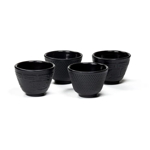 [64534] 4 Tasses à thé Tetsubin en fonte style japonais
