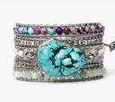 Bracelet enveloppant de protection Turquoise curatif