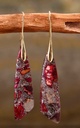 Boucles d'oreilles crochet régalité rouge antique