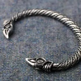 Bracelet Viking en étain petit Corbeau d'Odin